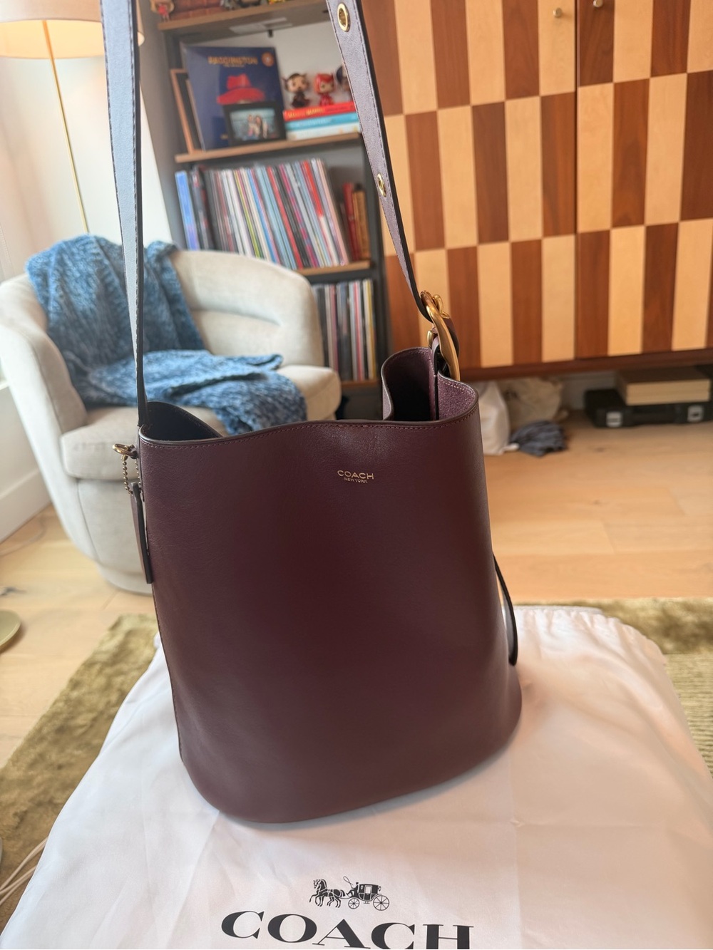 Coach Bleecker Bucket Bag in Merlot